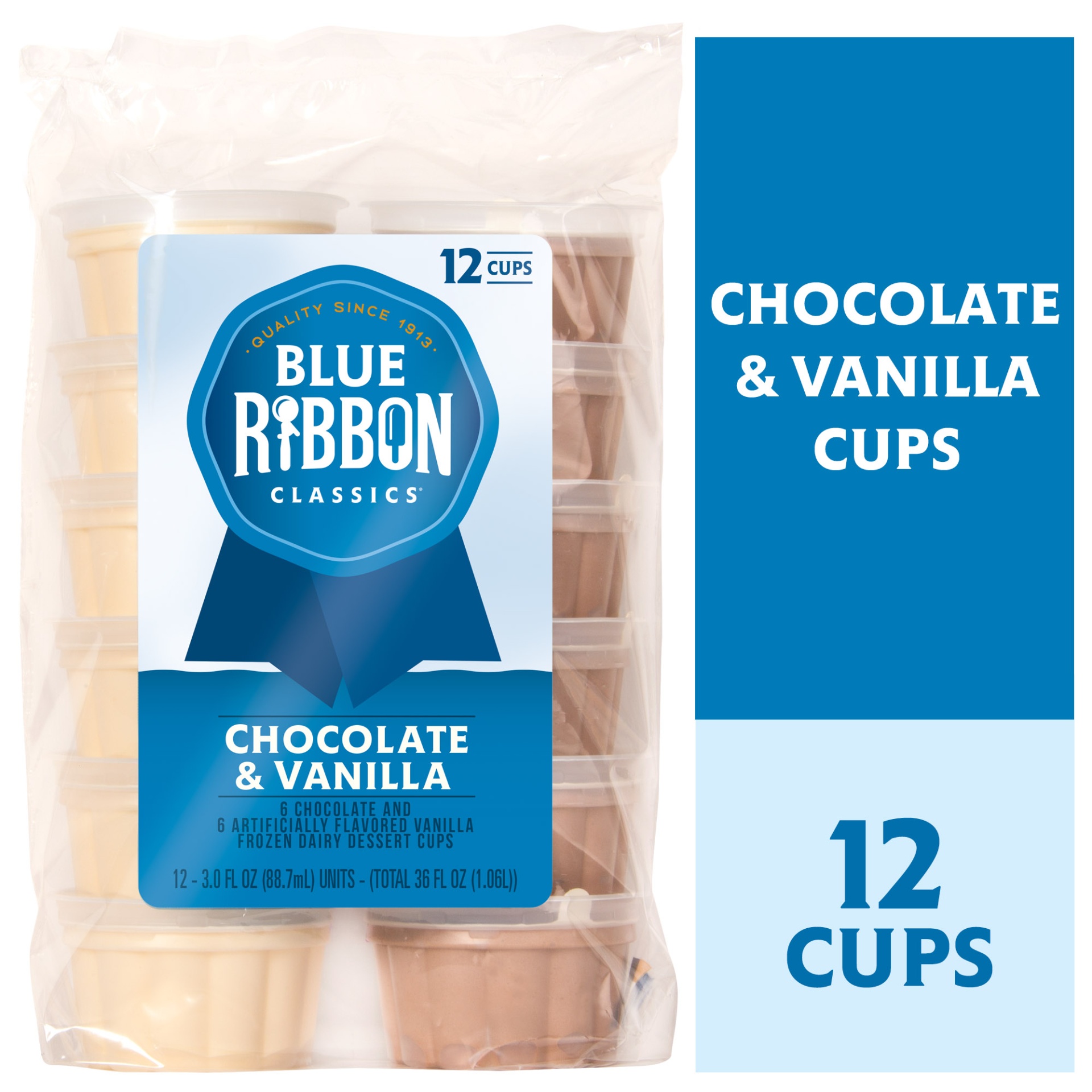 slide 1 of 7, Chocolate and Vanilla Ice Cream Cup, 12 ct; 3 fl oz