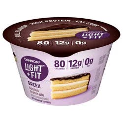 Dannon Light + Fit Boston Cream Pie Greek Fat Free Yogurt, 5.3 oz Cup