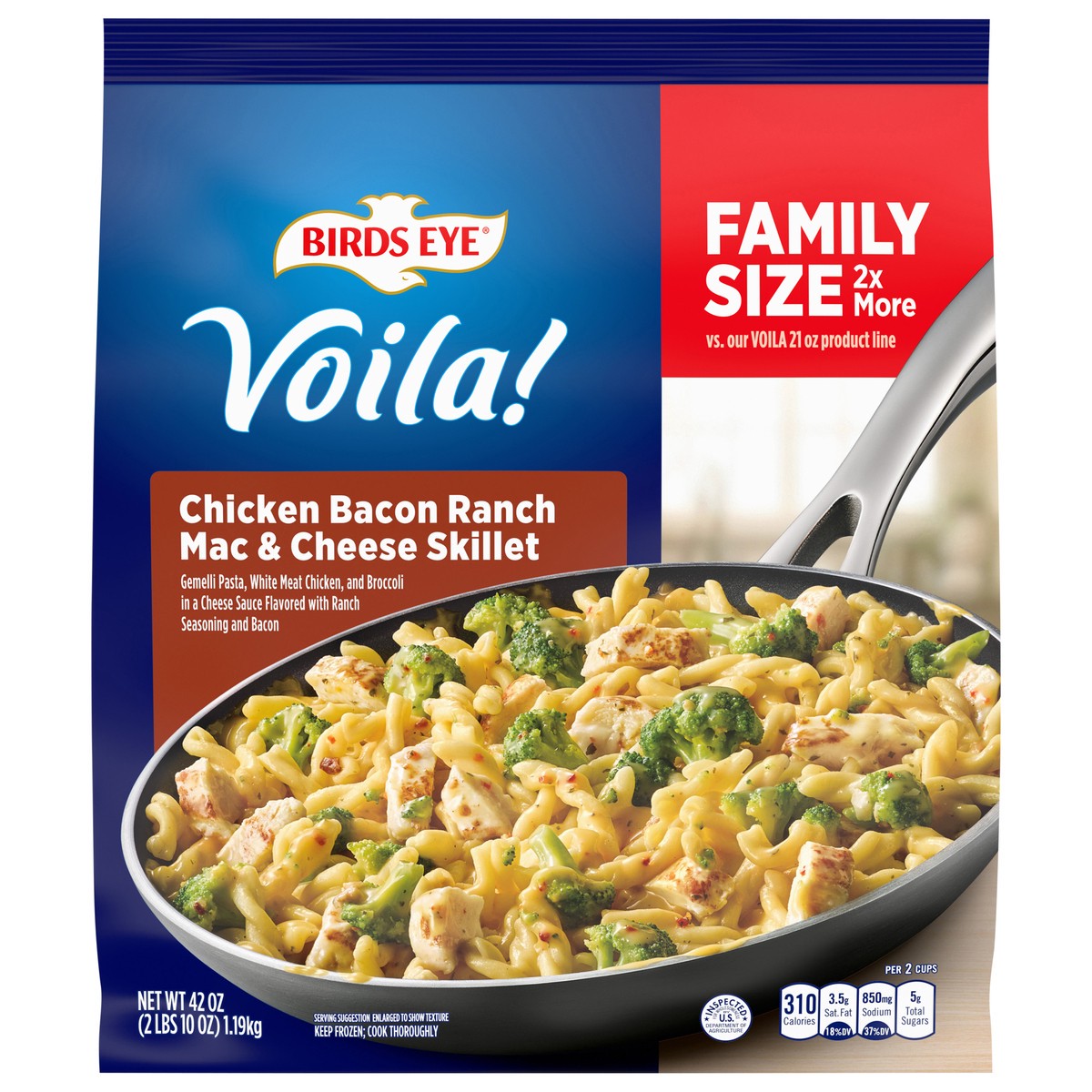 slide 1 of 2, Birds Eye Voila! Family Size Chicken Bacon Ranch Mac & Cheese Skillet Family Size 42 oz, 42 oz