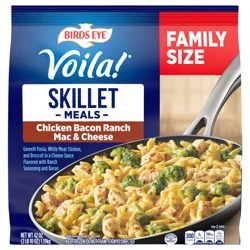 Birds Eye Voila! Family Size Chicken Bacon Ranch Mac and Cheese Skillet, Frozen Meal, 42 oz. Bag