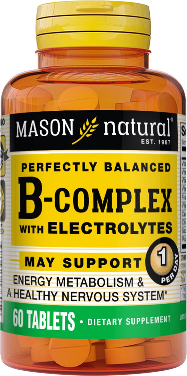 slide 8 of 8, Mason B-Complex with Electrolytes, 60 ct