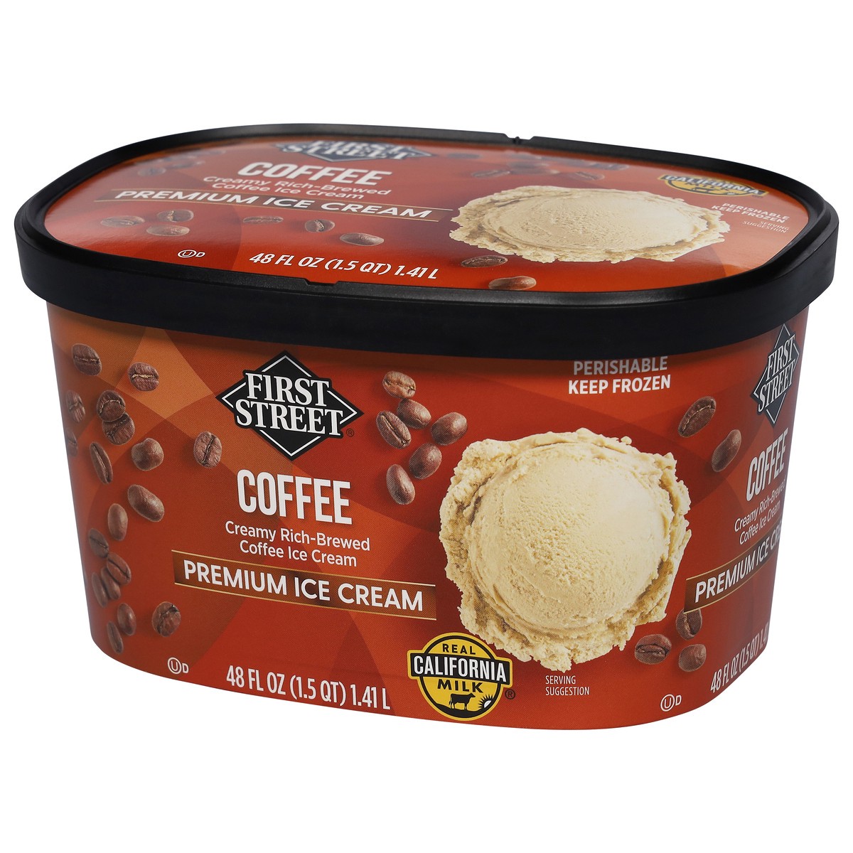 slide 6 of 13, First Street Coffee Ice Cream, 48 oz