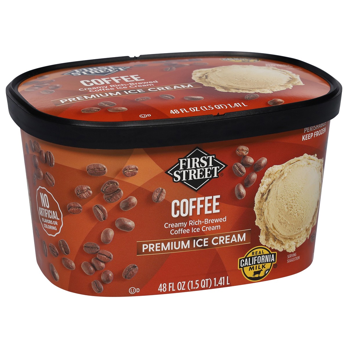 slide 9 of 13, First Street Coffee Ice Cream, 48 oz