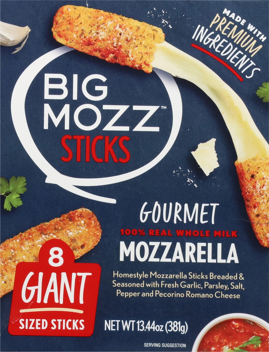 slide 12 of 13, Big Mozz Giant Gourmet Mozzarella Sticks 8 ea, 8 ct