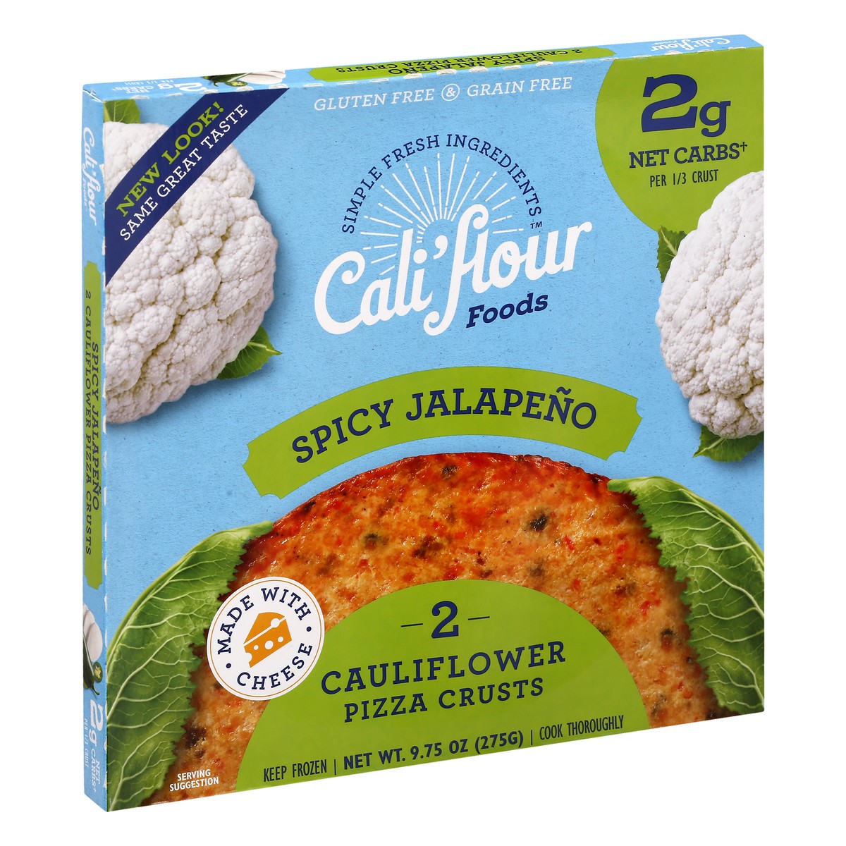 slide 6 of 10, Cali'flour Foods Cauliflower Spicy Jalapeno Cauliflower Pizza Crusts 2 ea, 9.25 oz; 2 ct