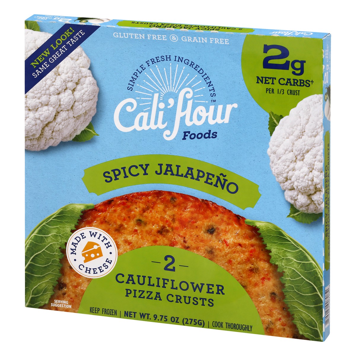 slide 7 of 10, Cali'flour Foods Cauliflower Spicy Jalapeno Cauliflower Pizza Crusts 2 ea, 9.25 oz; 2 ct