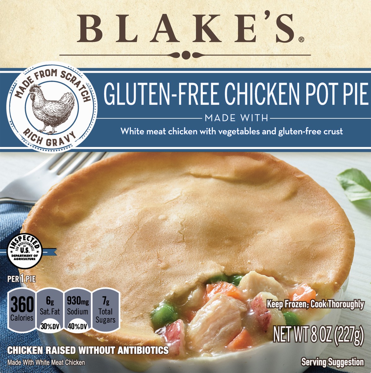 slide 1 of 5, Blake's Gluten-Free Chicken Pot Pie 8 oz, 8 oz