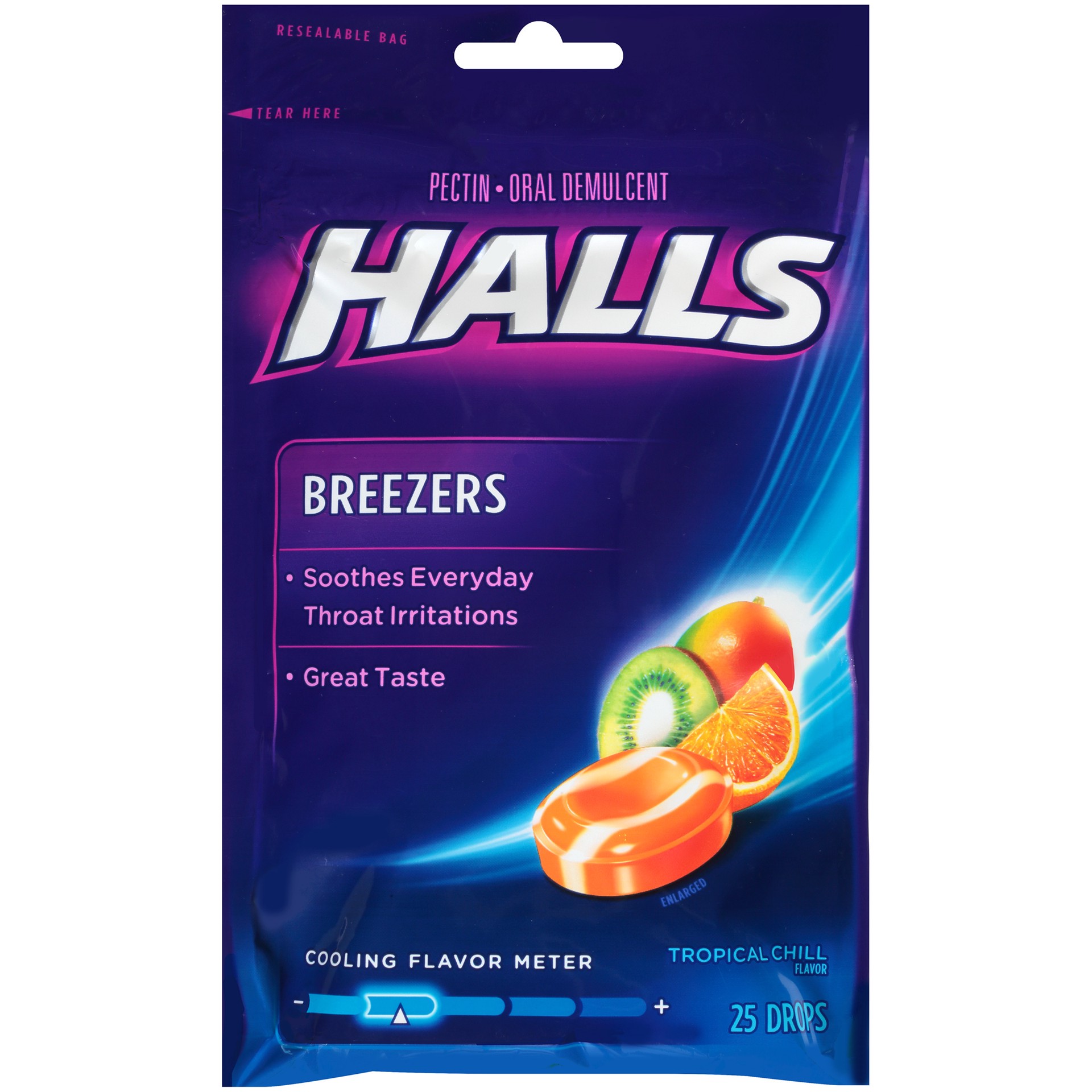 slide 1 of 6, 25Pc Halls Brzrs Trop Chill Bg, 3.1 oz