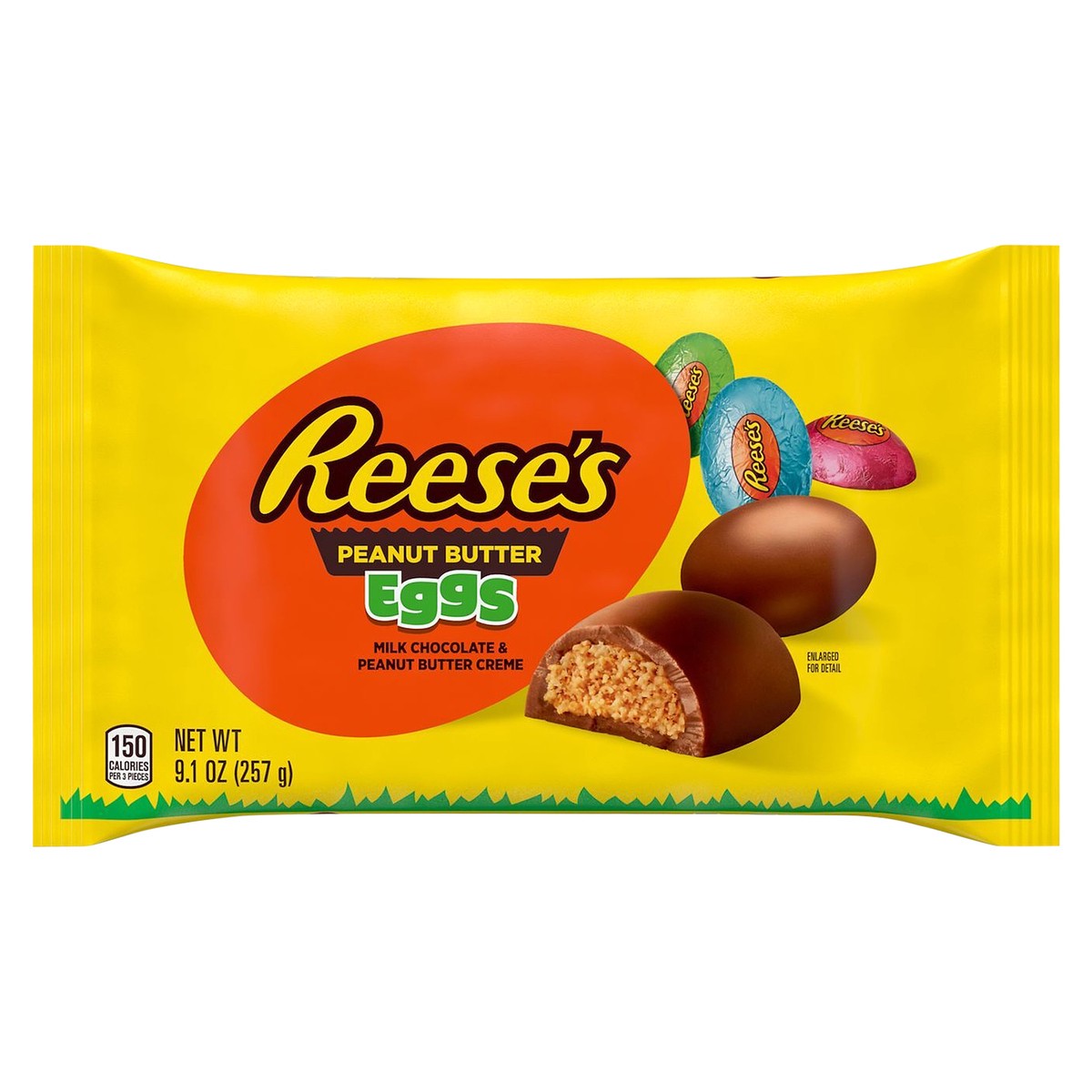 slide 2 of 6, Reese's Milk Chocolate Peanut Butter Creme, Easter Candy Eggs Bag, 9.1 oz, 9.1 oz