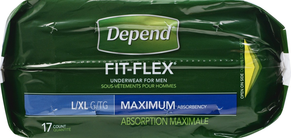 slide 2 of 6, Depend Incontinence Underwear For Men Maximum Absorbency Lxl, 17 ct