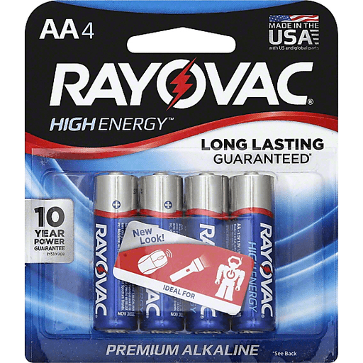 slide 2 of 2, Rayovac High Energy Batteries, Alkaline, Aa, 4 ct