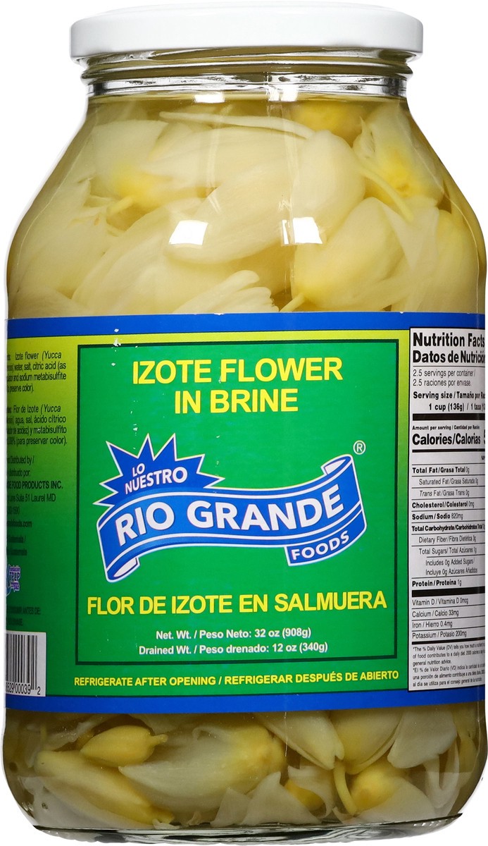slide 11 of 13, Rio Grande Izote Flower in Brine 32 oz, 32 oz
