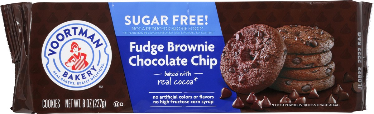 slide 7 of 11, Voortman Bakery Fudge Brownie Chocolate Chip Sugar Free Cookies, 8 oz