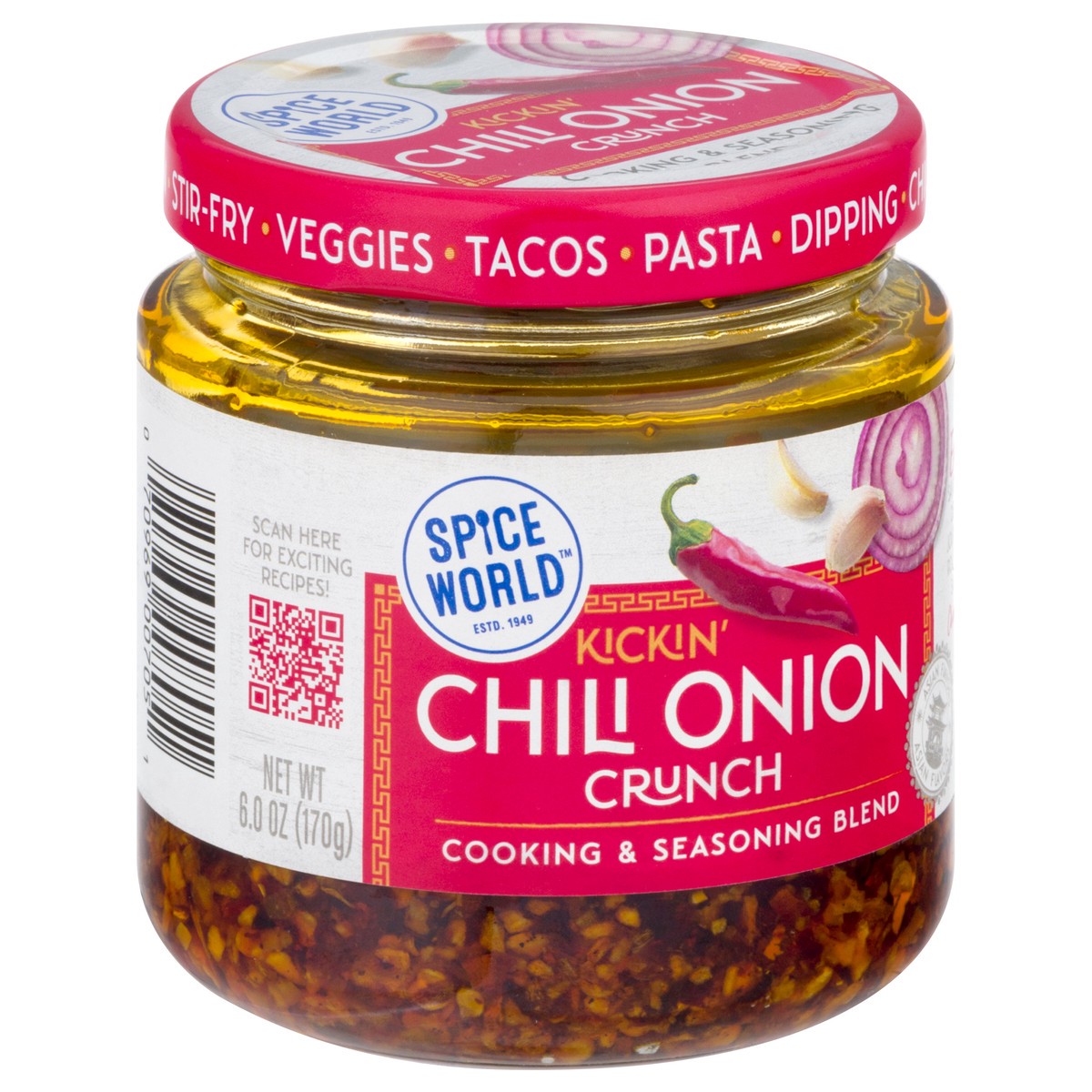 slide 6 of 9, Spice World Kickin' Chili Onion Crunch Cooking & Seasoning Blend 6.0 oz, 6 oz