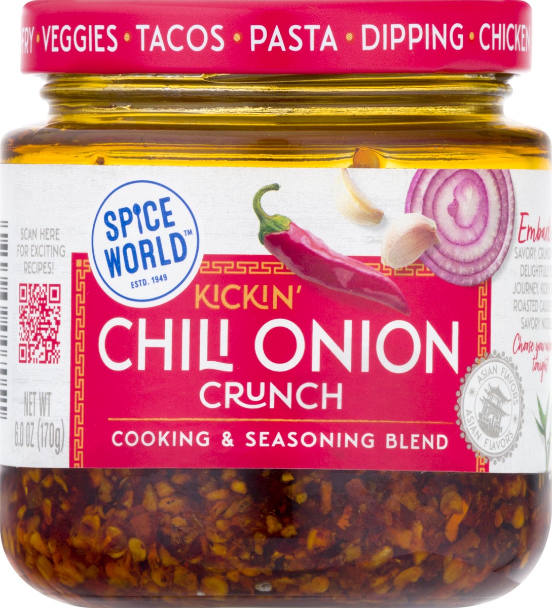 slide 8 of 9, Spice World Kickin' Chili Onion Crunch Cooking & Seasoning Blend 6.0 oz, 6 oz