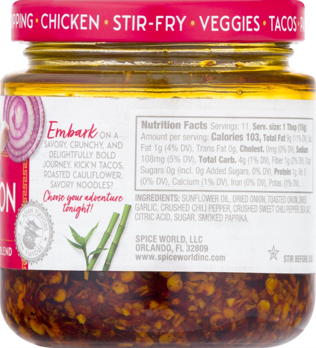 slide 7 of 9, Spice World Kickin' Chili Onion Crunch Cooking & Seasoning Blend 6.0 oz, 6 oz