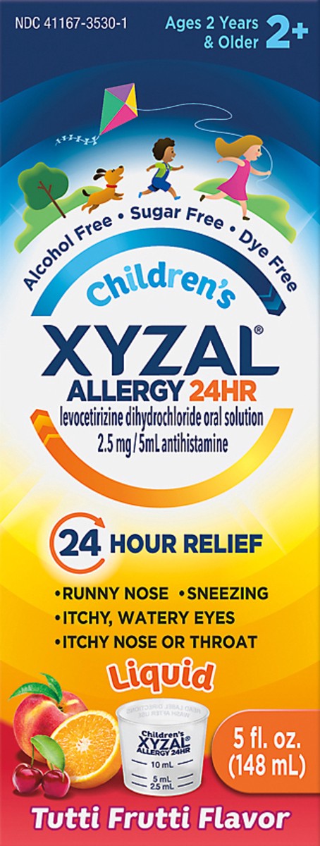 slide 7 of 9, Xyzal Children's Xyzal Allergy Relief Liquid - Tutti Fruti Flavor - Levocetirizine Dihydrochloride - 5 fl oz, 5 fl oz