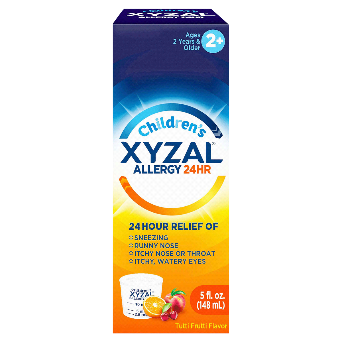 slide 1 of 4, Xyzal Children's Allergy Relief Liquid Tutti Fruti Flavor, 5 oz