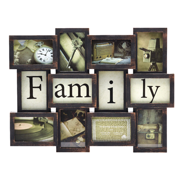 slide 1 of 1, ABC Frame Twelve Opening Bronze Collage, Family, 1 ct