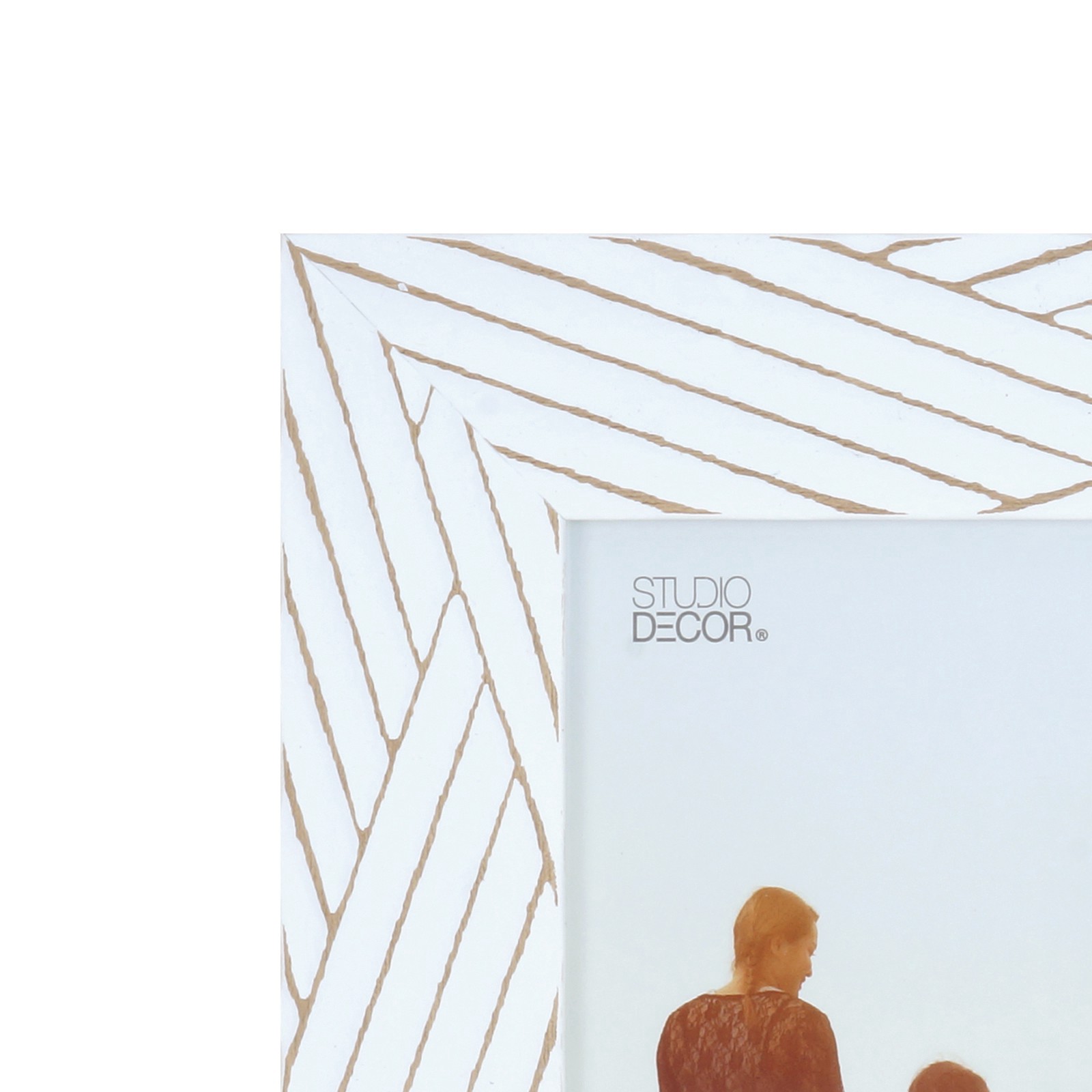 slide 7 of 8, Expressions 5" X 7" White With Brown Lines Frame By Studio Decor, 5 in x 7 in