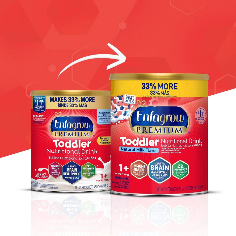 slide 5 of 15, Enfagrow Premium 1+ Years Toddler Natural Milk Flavor Nutritional Drink 32 oz, 32 oz