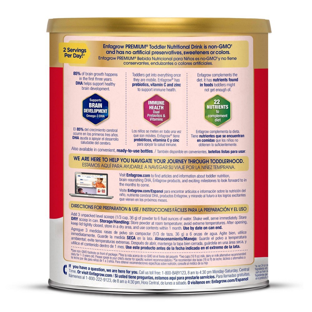slide 15 of 15, Enfagrow Premium 1+ Years Toddler Natural Milk Flavor Nutritional Drink 32 oz, 32 oz