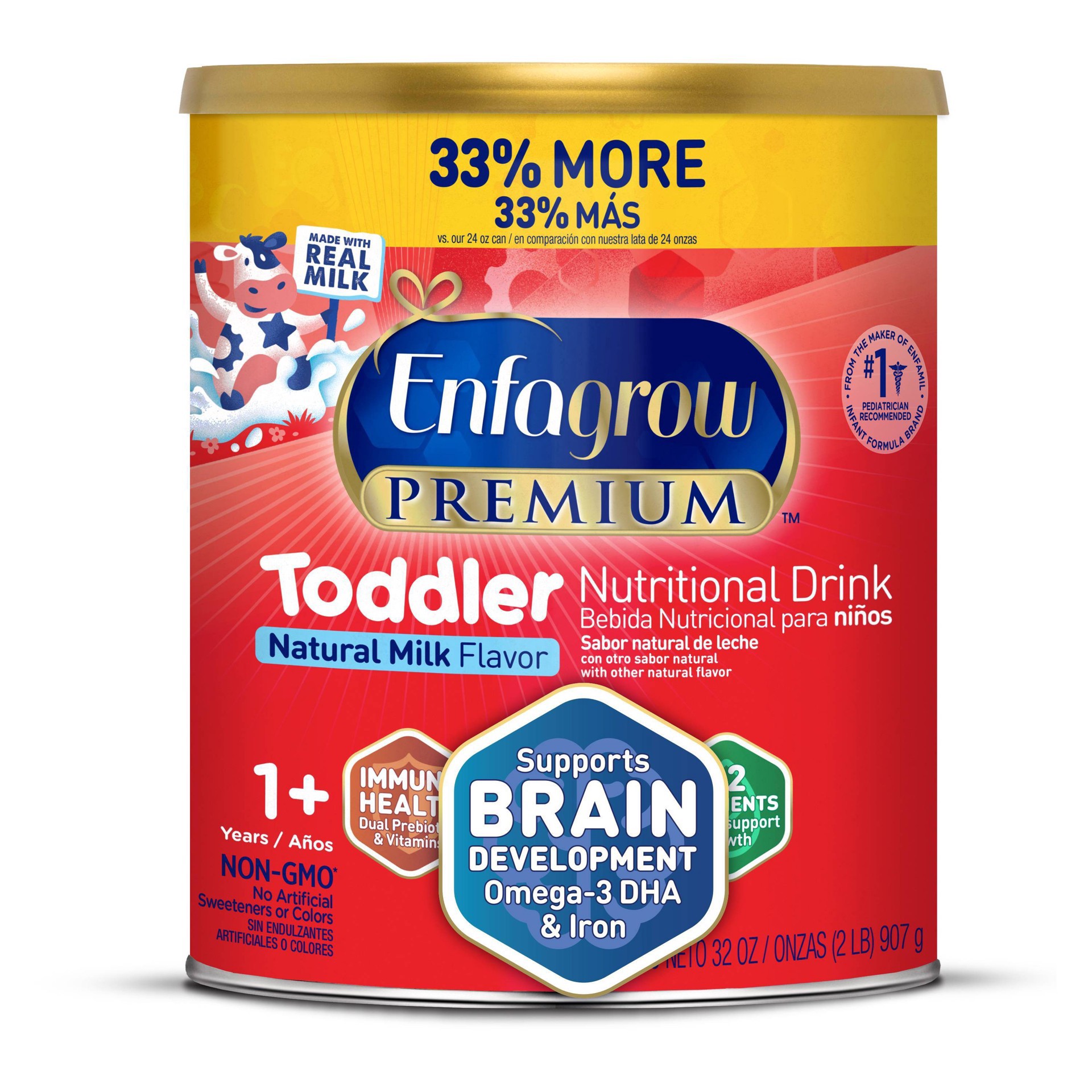 slide 9 of 15, Enfagrow Premium 1+ Years Toddler Natural Milk Flavor Nutritional Drink 32 oz, 32 oz
