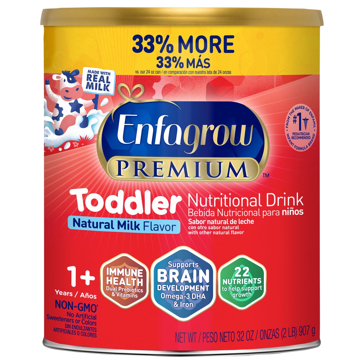 slide 1 of 15, Enfagrow Premium 1+ Years Toddler Natural Milk Flavor Nutritional Drink 32 oz, 32 oz