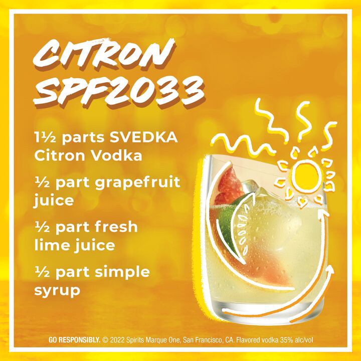 slide 4 of 5, SVEDKA Citron Lemon Lime Flavored Vodka, 1 L Bottle, 70 Proof, 33.81 fl oz