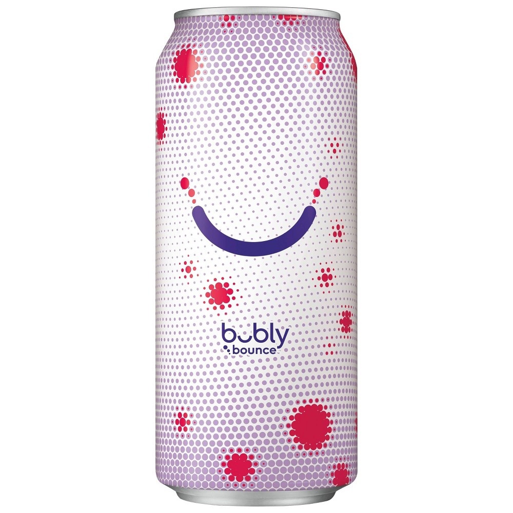 slide 2 of 3, bubly bounce Triple Berry Caffeinated Sparkling Water, 16 fl oz