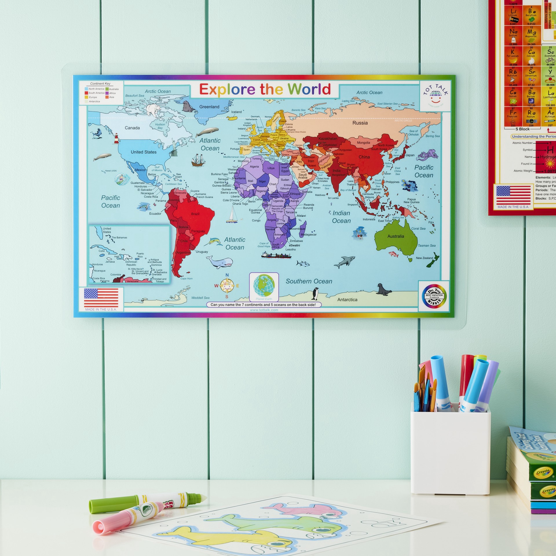 slide 5 of 5, Tot Talk Explore The World Placemat, 17.5 in x 11.5 in