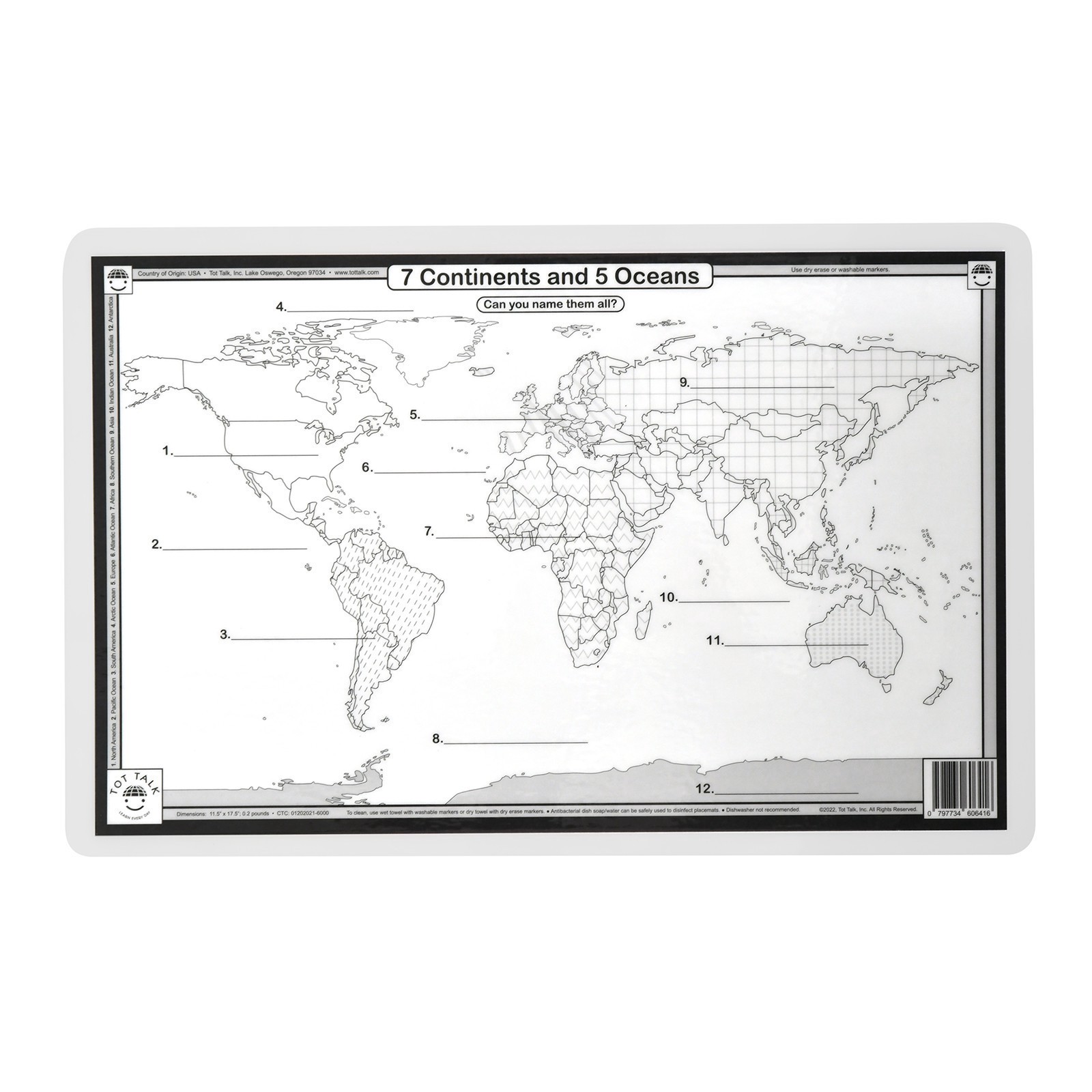 slide 2 of 5, Tot Talk Explore The World Placemat, 17.5 in x 11.5 in