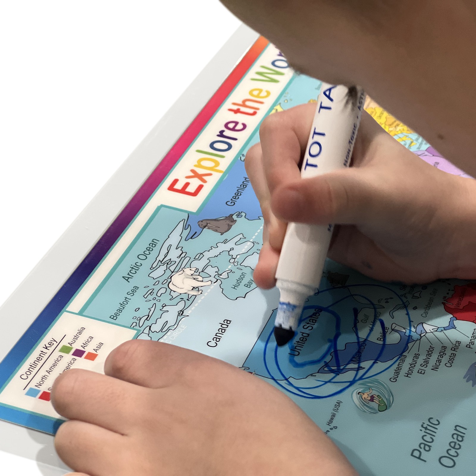 slide 4 of 5, Tot Talk Explore The World Placemat, 17.5 in x 11.5 in