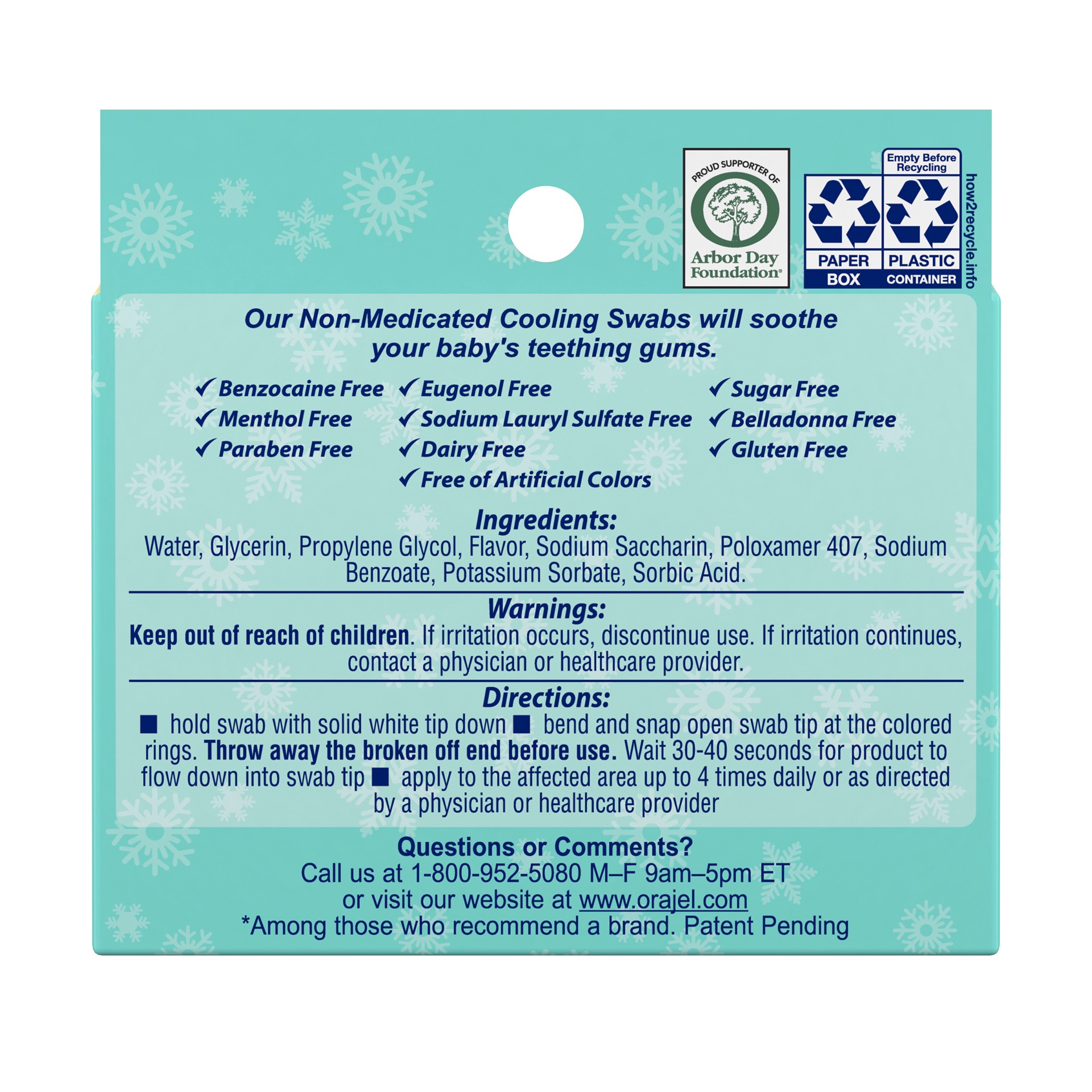 slide 5 of 5, Orajel Baby Cooling Swabs for Teething, Relief of Painful Swollen Gums, Drug-Free, 12 Swabs in Carrying Case, 12 ct