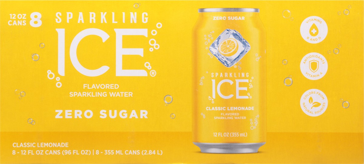 slide 9 of 9, Sparkling ICE Classic Lemonade, 8 Pack/12oz Can, 8 ct; 12 oz