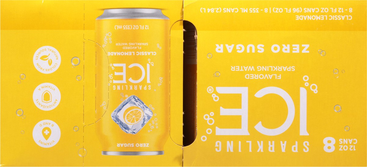 slide 3 of 9, Sparkling ICE Classic Lemonade, 8 Pack/12oz Can, 8 ct; 12 oz