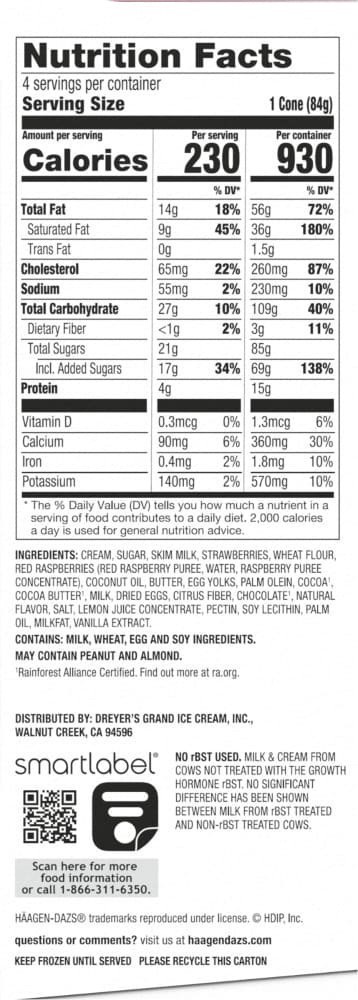 slide 2 of 2, Häagen-Dazs Summer Berry Belgium Waffle Cones 4 Ct 14.8 Oz, 4 ct