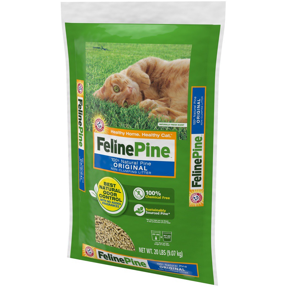 slide 2 of 4, ARM & HAMMER Feline Pine Original Non-Clumping Cat Litter 20 lb, 20 lb