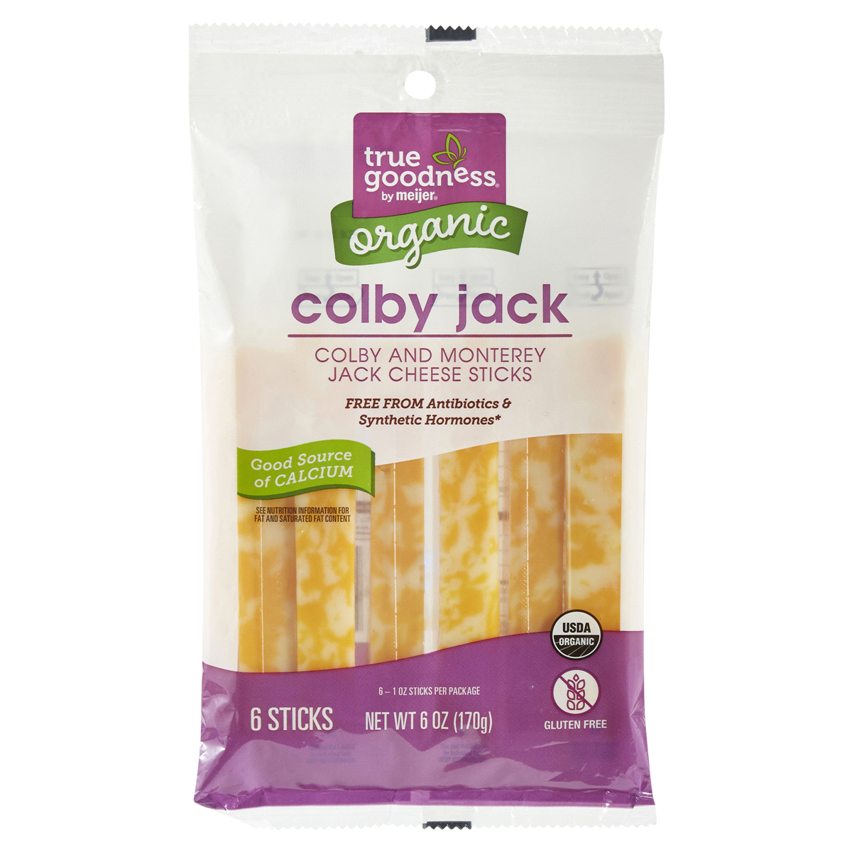 slide 1 of 1, True Goodness Organic Colby Jack String Cheese, 6 oz