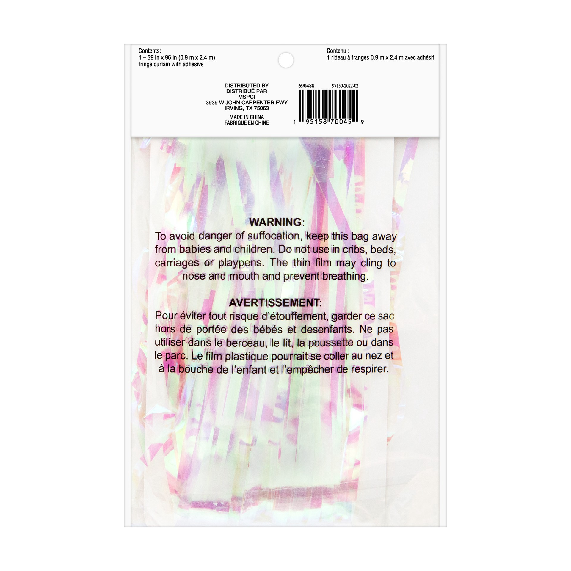 slide 4 of 4, Iridescent Fringe Curtain By Celebrate It, 39 in x 96 in