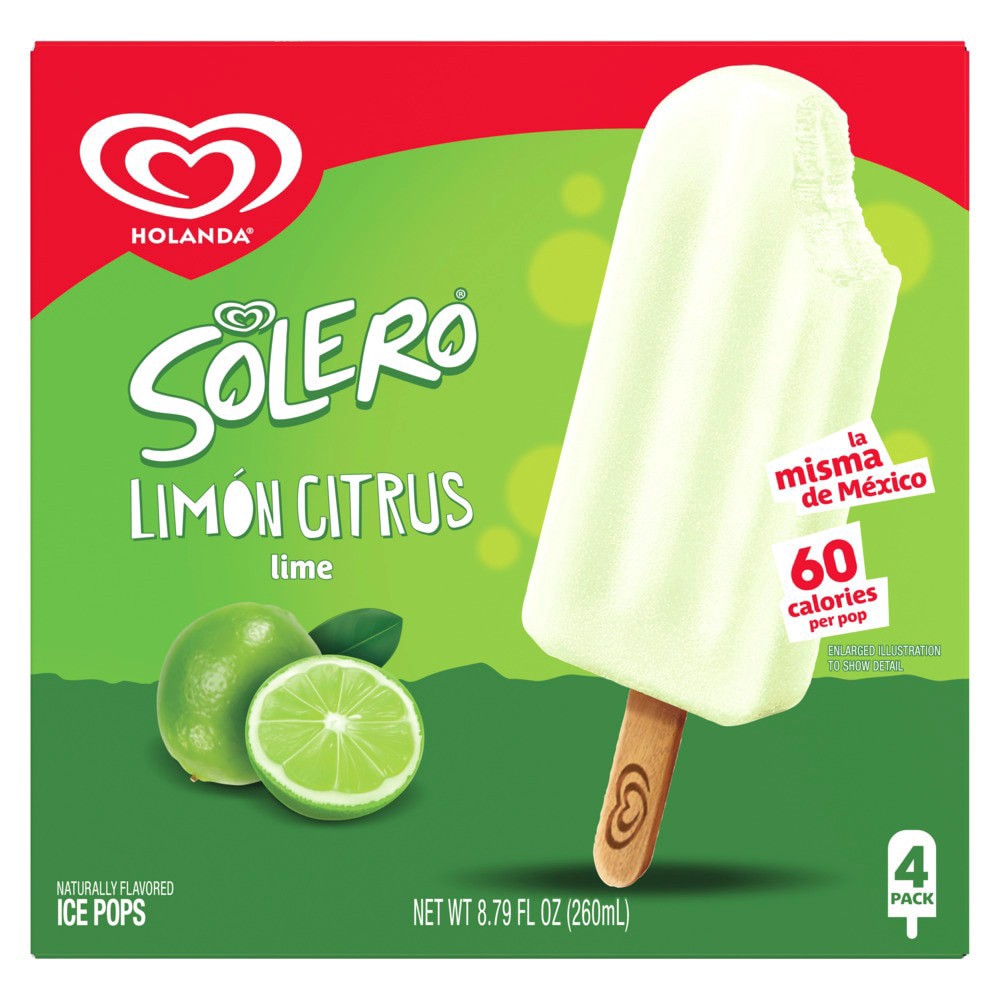 slide 1 of 2, Holanda Solero Lemon Citrus Lime Ice Pops, 4 ct