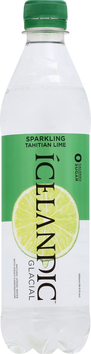 slide 4 of 10, Icelandic Glacial Sparkling Tahitian Lime Sparkling Spring Water, 16.9 fl oz