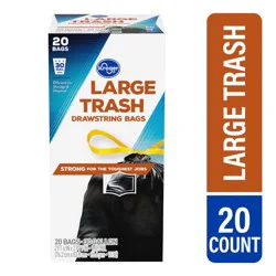 Kroger 30 Gallon Large Drawstring Trash Bags