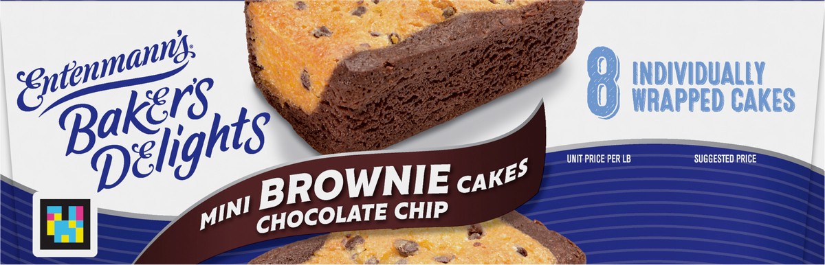 slide 4 of 7, Entenmann's Baker's Delights Brownie Chocolate Chip Cakes, 8 packs, Mini Brownies, 14 oz Box, 8 ct