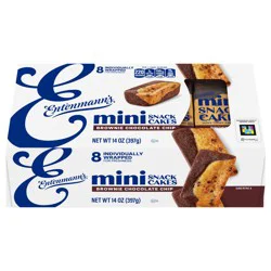 Entenmann's Brownie Chocolate Chip Snack Cakes, 8 packs, Mini Brownies, 14 oz Box