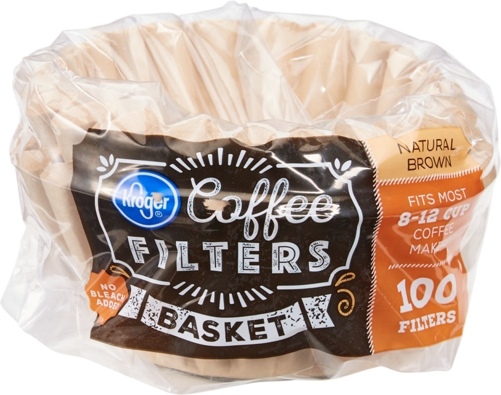 slide 1 of 1, Kroger Unbleached Basket Coffee Filters - 100 ct, 100 ct