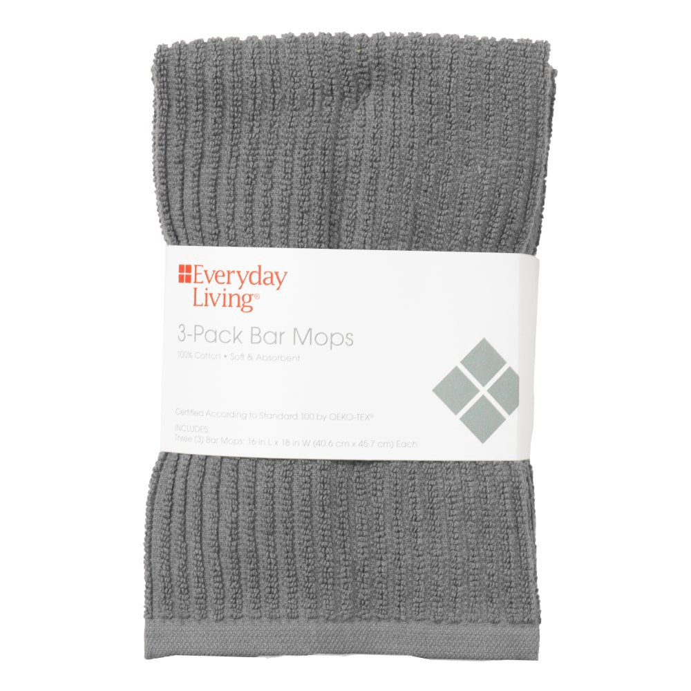 slide 2 of 4, Everyday Living® Barmop - Charcoal, 3 ct
