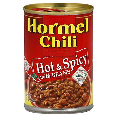 slide 1 of 1, Hormel Hot & Spicy Chili With Beans, 15 oz