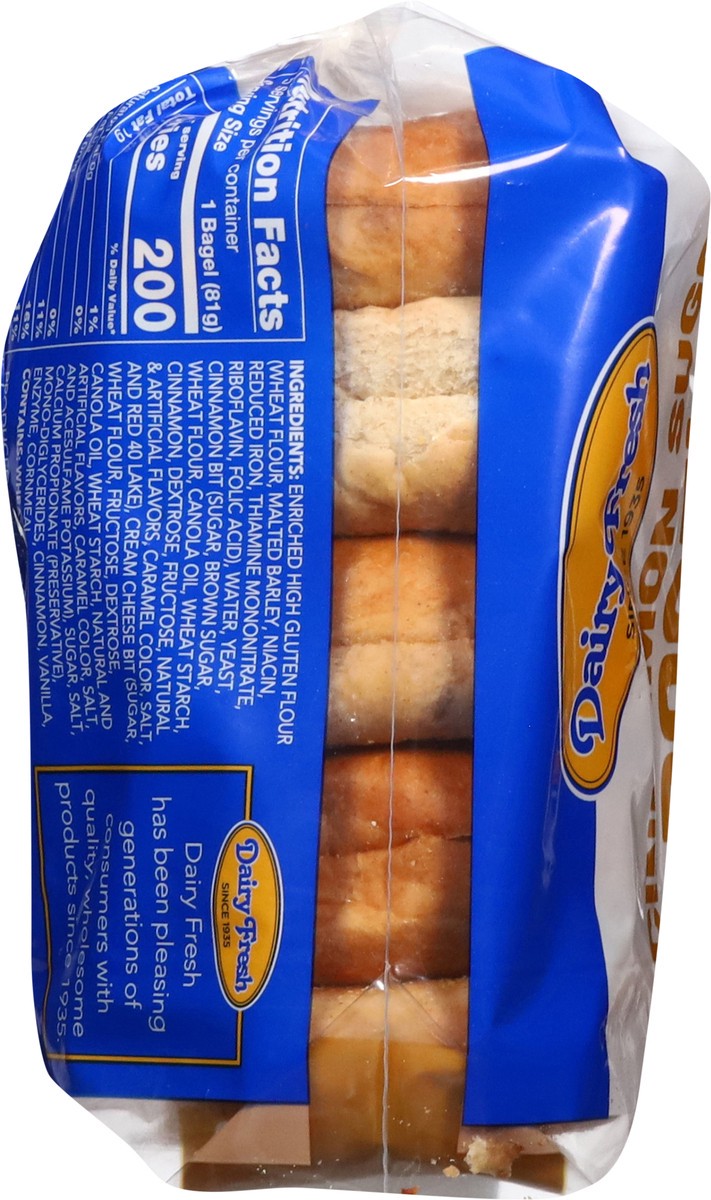 slide 13 of 13, Dairy Fresh Pre-Sliced Cinnamon Sugar Bagels 5 ea, 5 ct