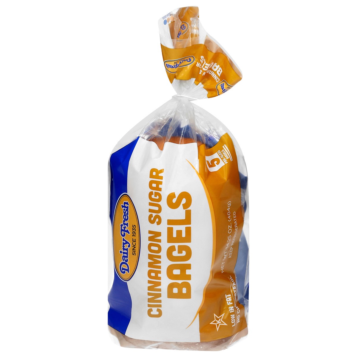 slide 4 of 13, Dairy Fresh Pre-Sliced Cinnamon Sugar Bagels 5 ea, 5 ct